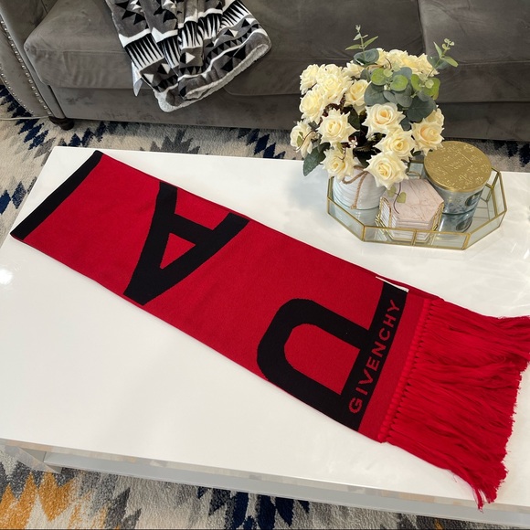 Givenchy Paris Football Scarf RED - Picture 7 of 8